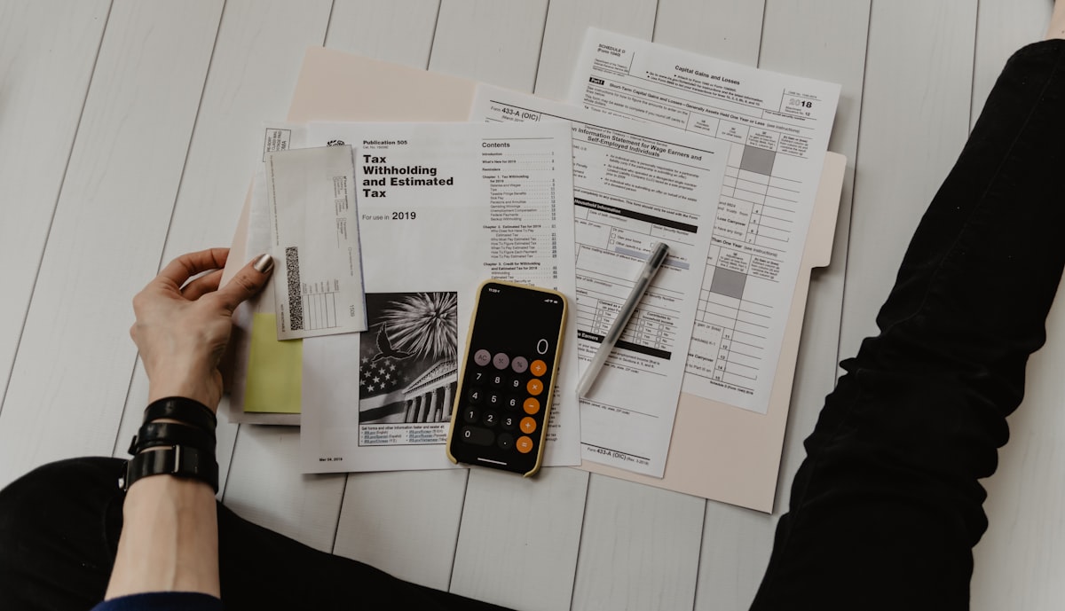 Accountant working with financial spreadsheets